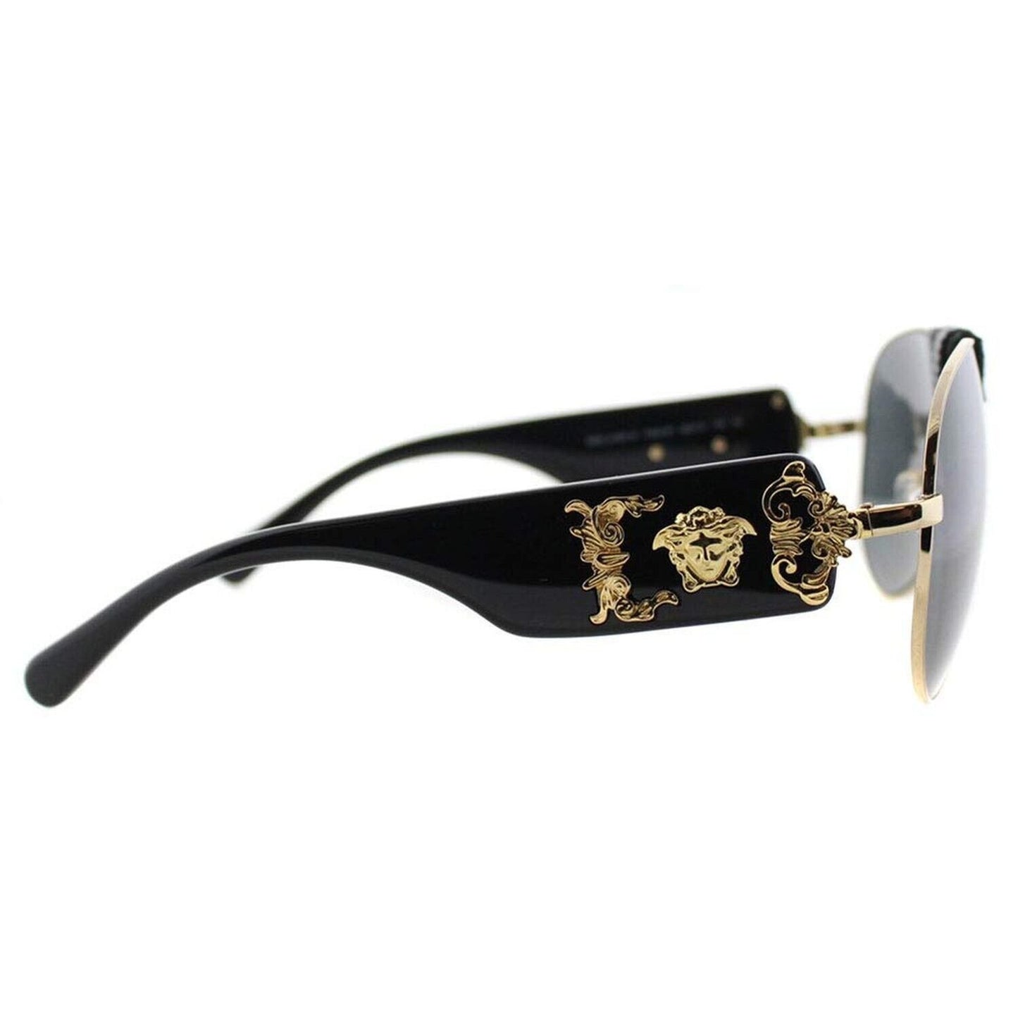 Versace VE2150Q - 100287 Gold/Black Aviator Sunglasses 62mm