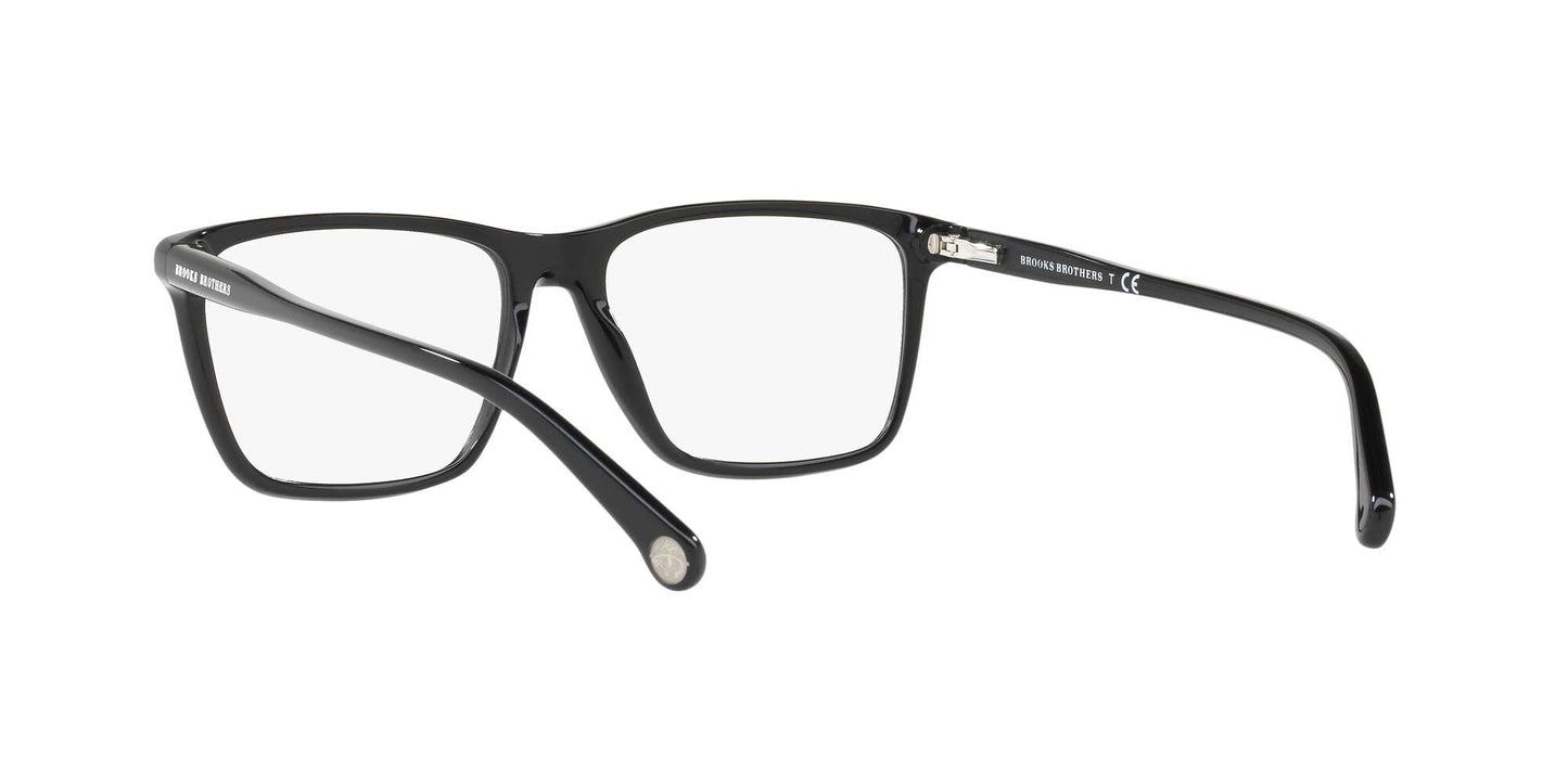 Brooks Brothers Men's BB2037 6000 57mm Square Eyewear Frames, Black/Demo Lens,