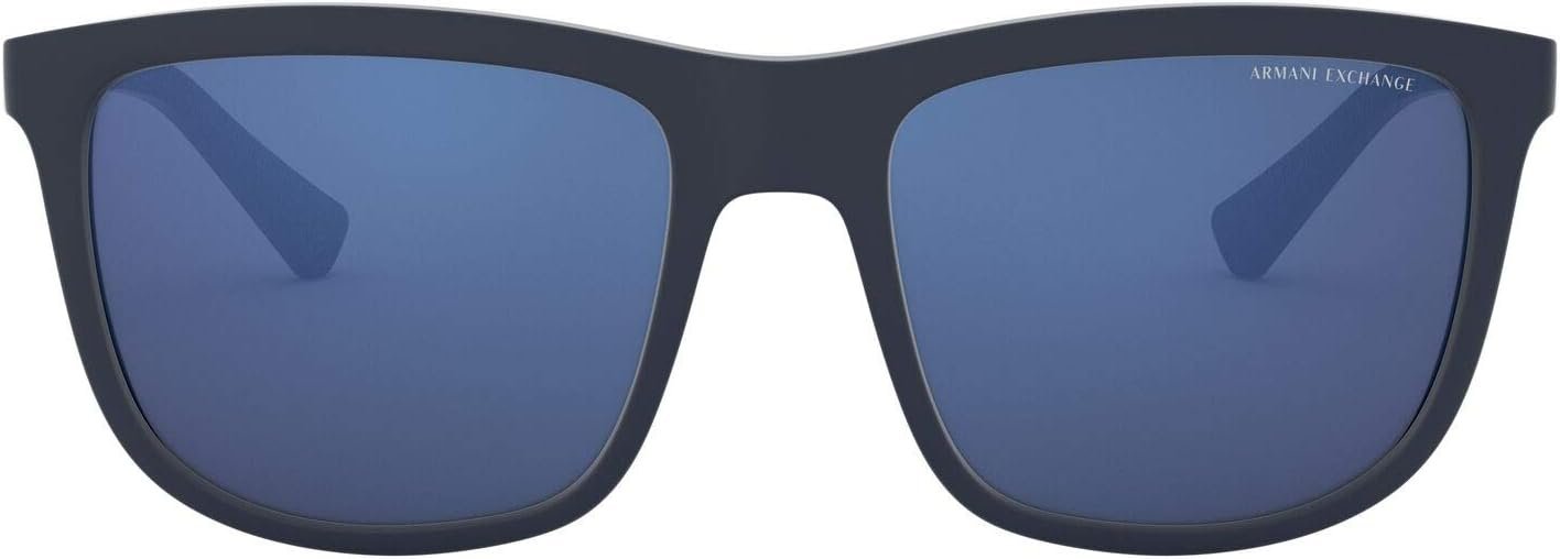 Armani Exchange AX4093 829555 56mm Man Sunglasses Matte Blue Frame, Mirror Blue Lenses,