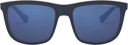 Armani Exchange AX4093 829555 56mm Man Sunglasses Matte Blue Frame, Mirror Blue Lenses,