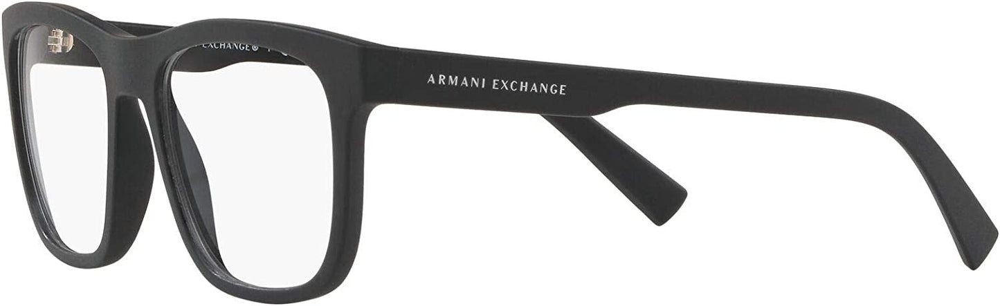 A|X ARMANI EXCHANGE mens Ax3050 Eyeglass Frames, Matte Black/Demo Lens, 53 mm US