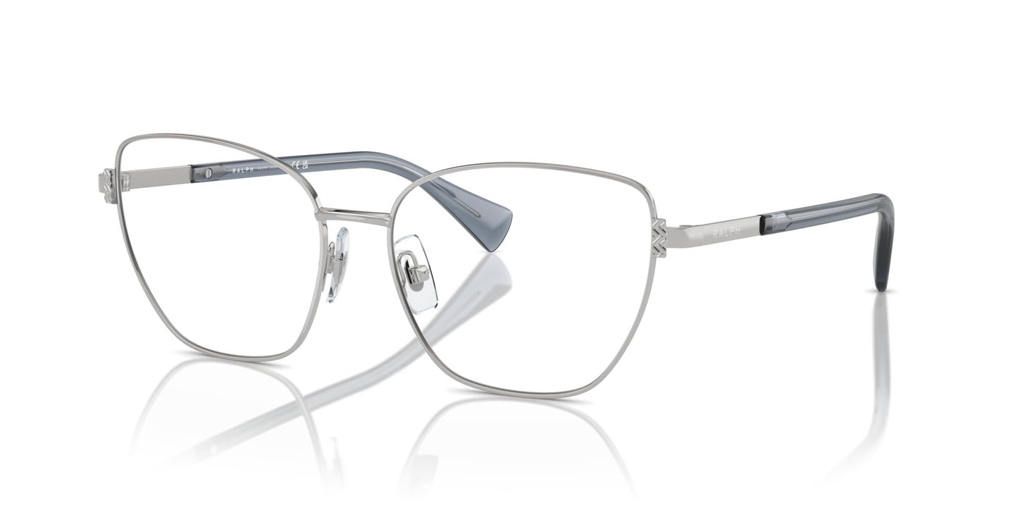 Ralph by Ralph Lauren Women's RA6060 9001 56mm Cat Eye Eyewear Frames, Shiny Silver/Demo Lens