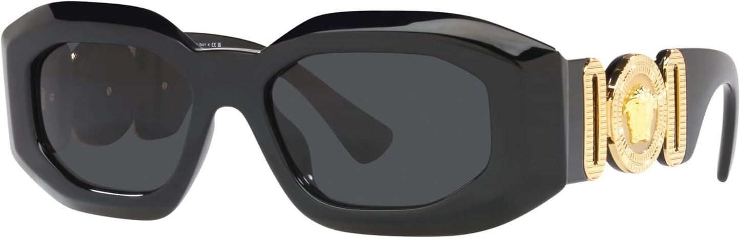 Versace VE4425U GB1/87 Black-Gold/Dark Gray Unisex Sunglasses