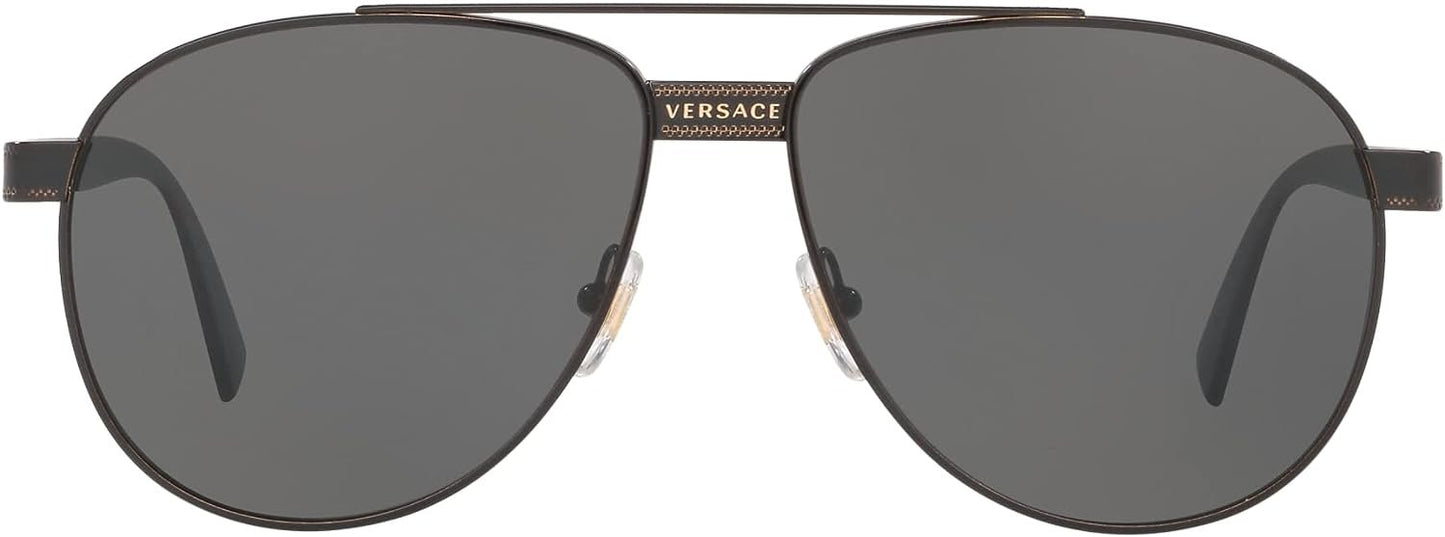 VERSACE VE2209 100987 58mm Phantos Black Dark Grey Men's Sunglasses