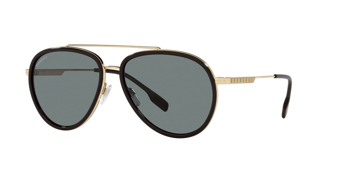 BURBERRY BE 3125 101781 59mm Oliver Gold Polarized Dark Grey Sunglasses