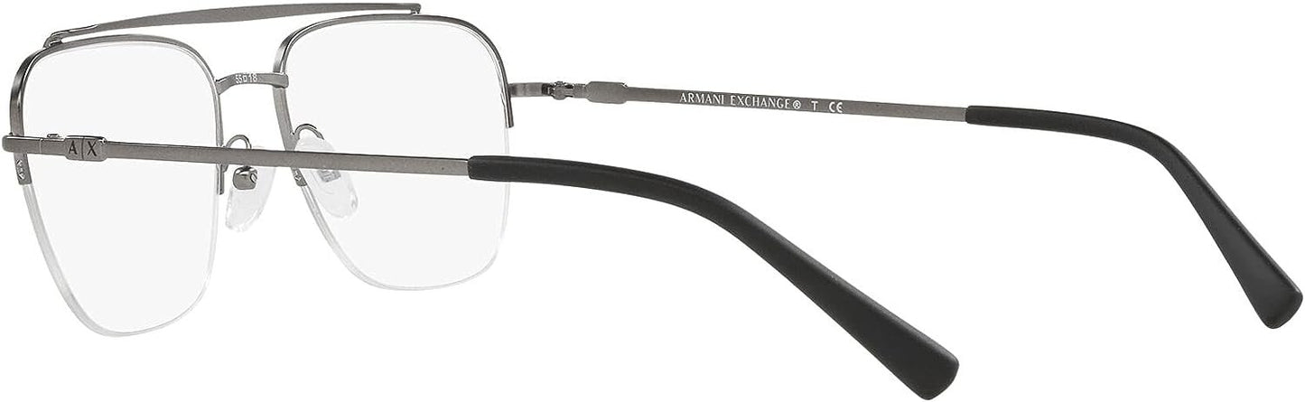 A|X ARMANI EXCHANGE Men's AX1049 6003 55mm Eyewear Frames, Matte Gunmetal/Demo Lens