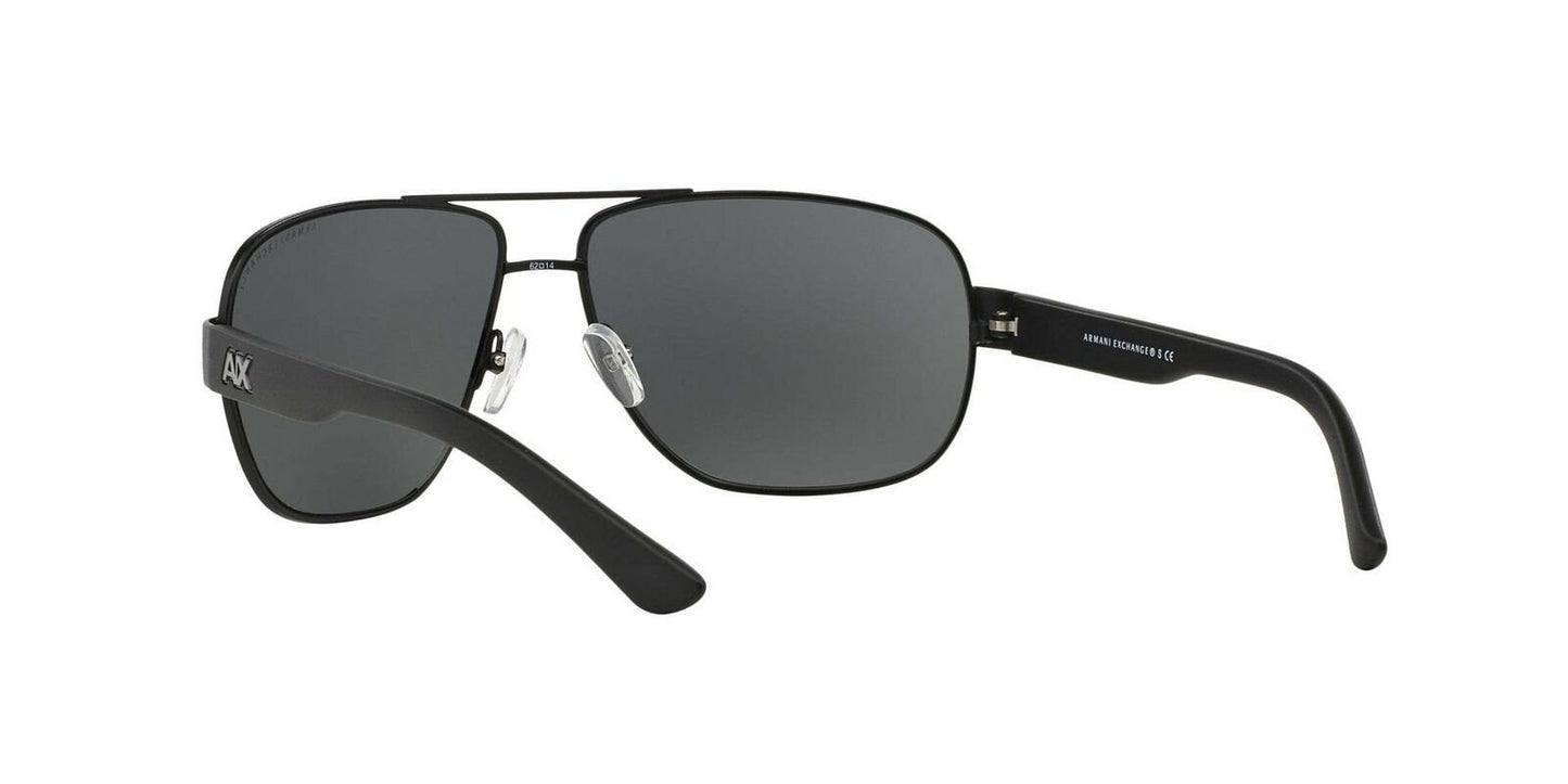 A|X Armani Exchange Men's AX2012S Rectangular Metal Sunglasses, Satin Black