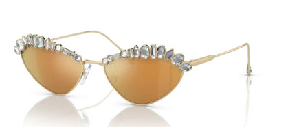 SWAROVSKI SK7009 40137P 55mm Pale Gold Brown Mirror Gold Women's Sunglasses