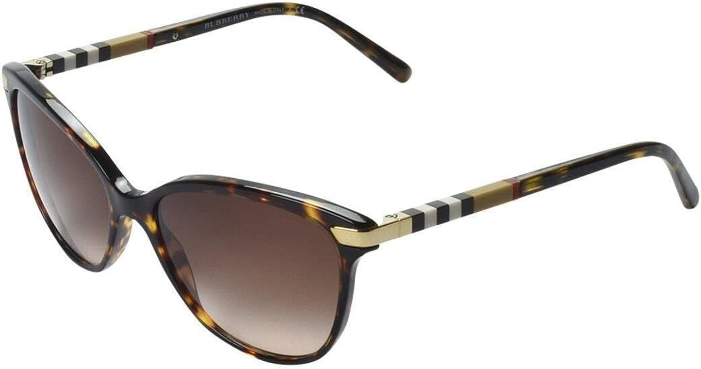 BURBERRY BE 4216 300213 Dark Havana Plastic Cat-eye Sunglasses Brown Gradient Lens