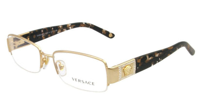 Versace VE 1175B Eyeglasses w/ Gold Frame and Non-Rx 53 mm Diameter Lenses,