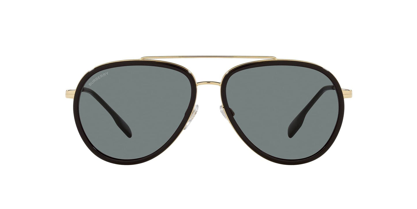BURBERRY BE 3125 101781 59mm Oliver Gold Polarized Dark Grey Sunglasses
