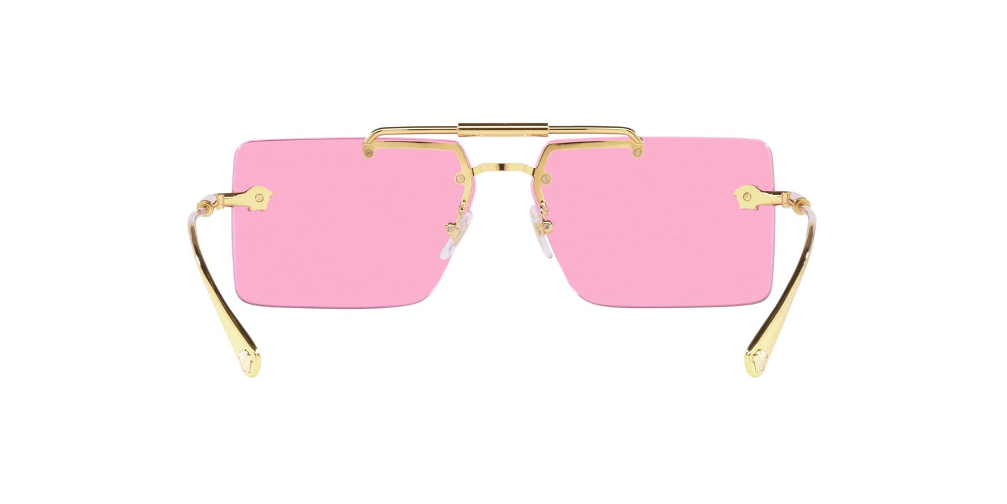 Versace 0VE2245 1002/5 60mm Sunglasses Gold Frame, Fuchsia Lenses,