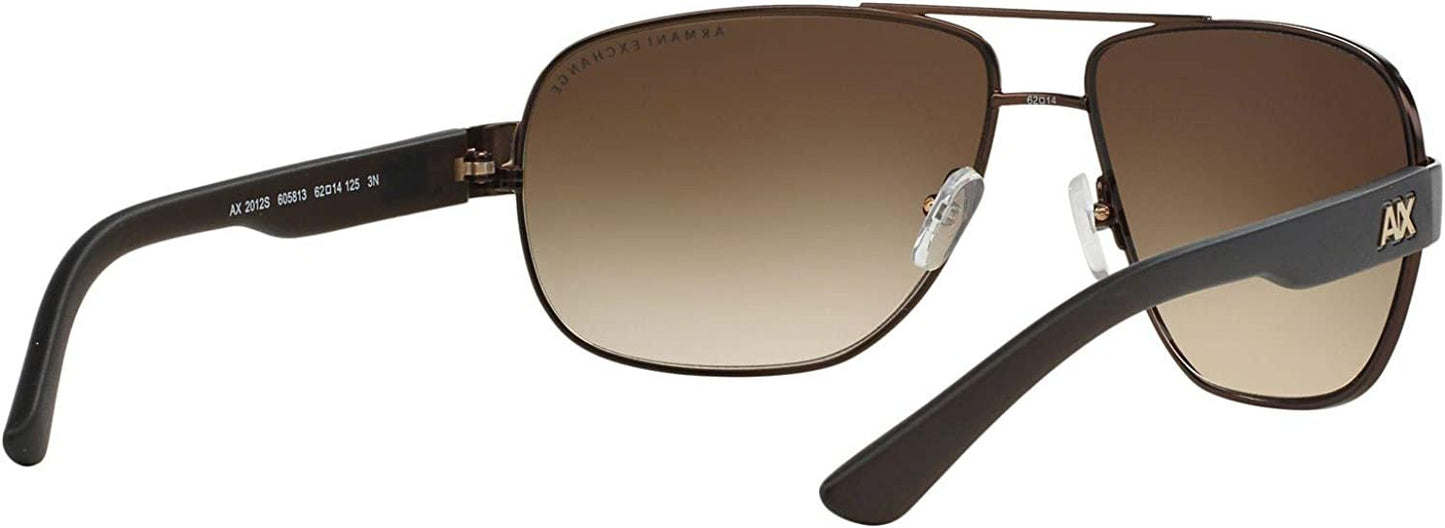 A|X Armani Exchange Men's AX2012S 605813 Rectangular Metal Sunglasses