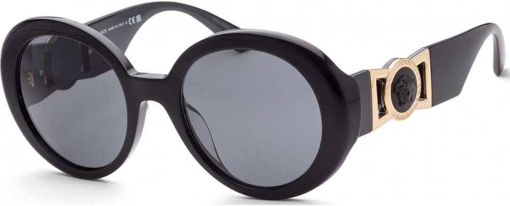 Versace 0VE4414F GB1/87 55mm Sunglasses Black Frame, Dark Grey Lenses,