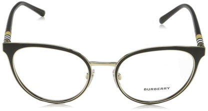 Burberry Women's BE1324 Eyeglasses, Black/Light Gold, 52/19/140