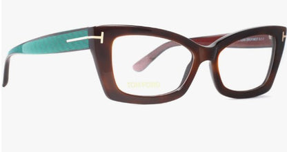 Tom Ford FT5363 052 53mm Havana/Iridescent Chalkstripe Eyeglasses