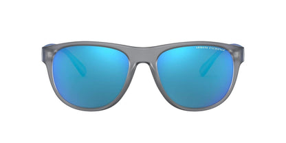 A|X ARMANI EXCHANGE Men's AX4096S Square Sunglasses Matte Grey/Light Blue Mirror