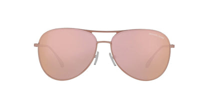 Michael Kors Kona MK 1089 11086H Rose Gold Metal Aviator Sunglasses Pink Lens