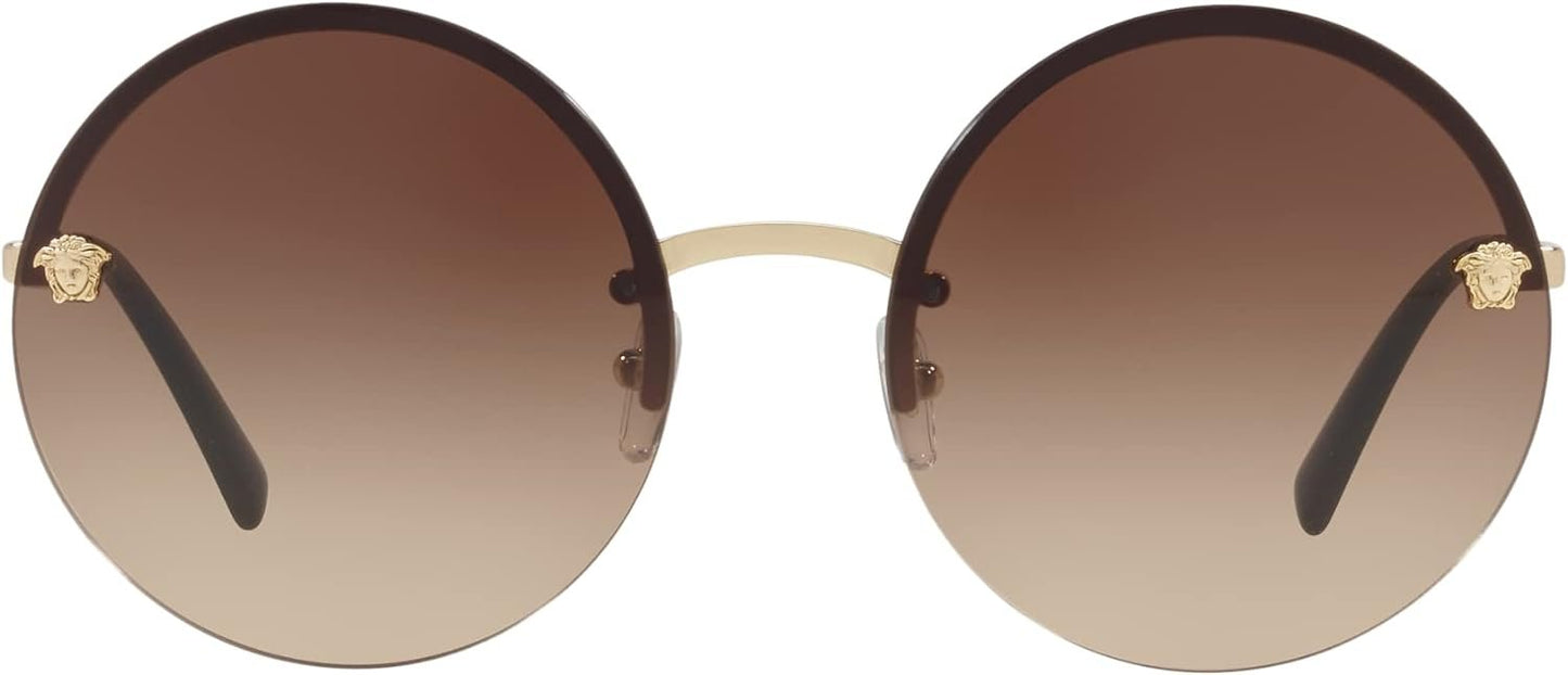 Versace VE2176 125213 59mm Pale Gold Frame Brown Gradient Women Sunglasses