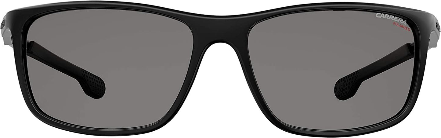 Carrera Men's 4013/S Rectangular Sunglasses, Black/Polarized Gray, 62mm, 17mm