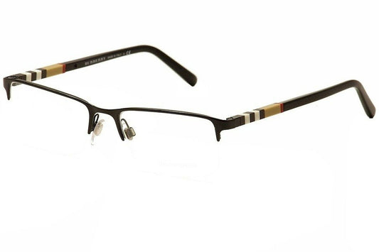 Burberry 0BE1282 1001 Black Palladium Metal Semi-Rimless Eyeglasses 55mm