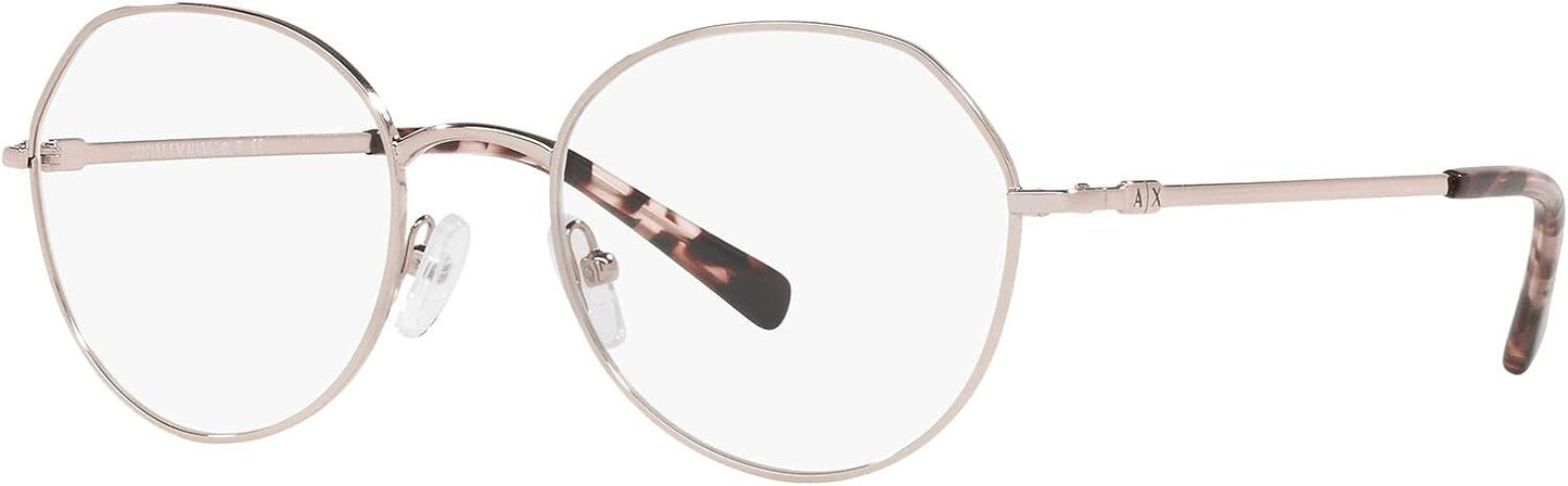 A|X ARMANI EXCHANGE Women's AX1048 6103 50mm Round Eyewear Frames, Rose Gold/Demo Lens,