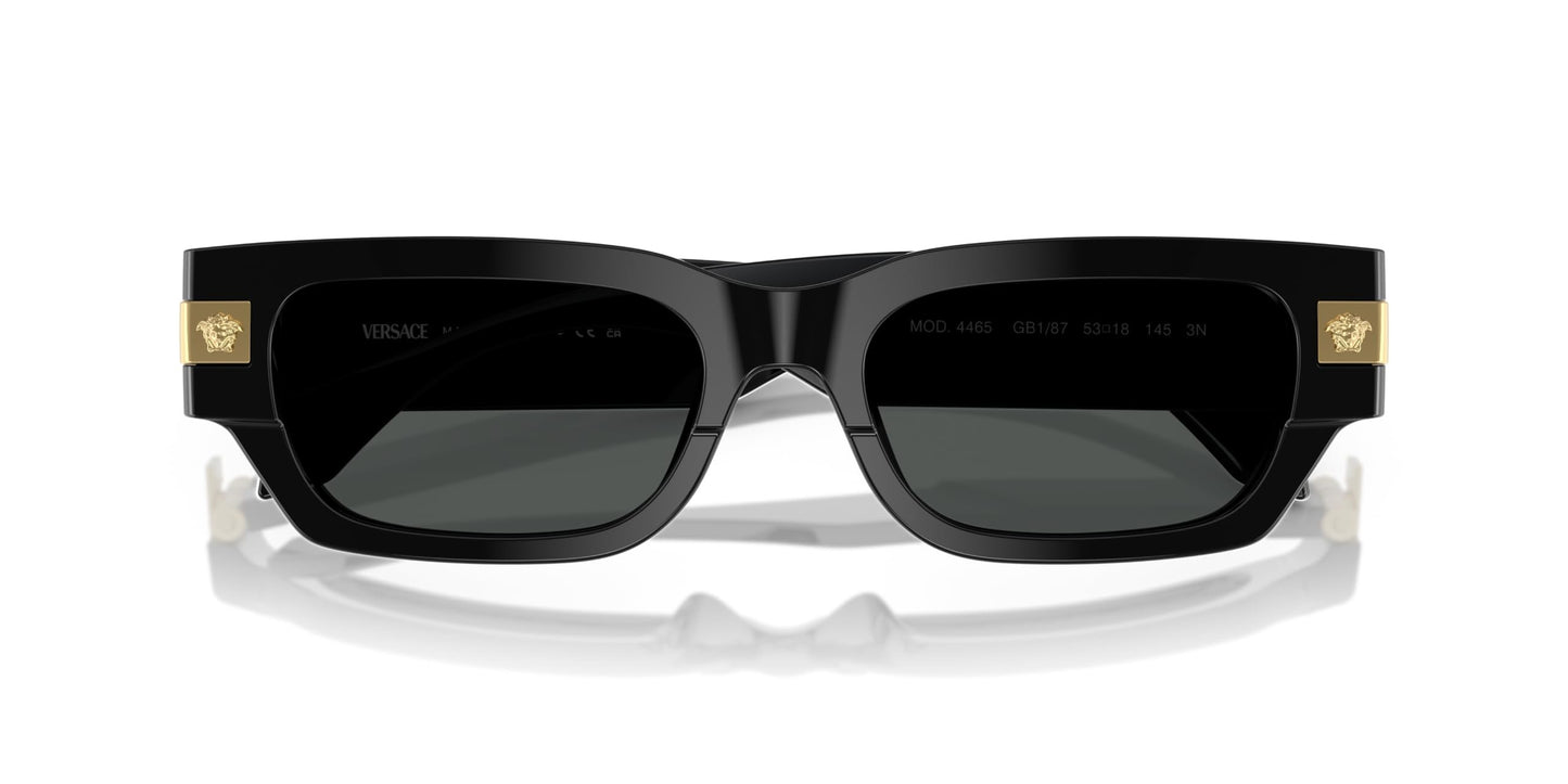 Versace 0VE4465 GB1/87 53mm Man Sunglasses Black Frame, Dark Grey Lenses, 53MM