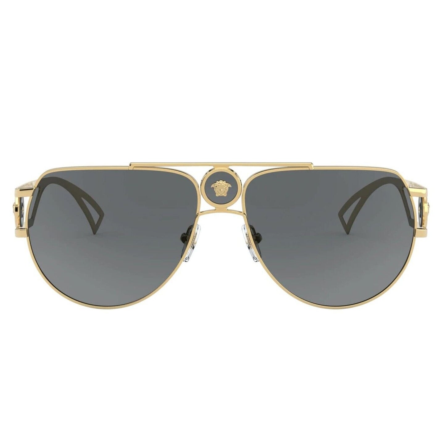 Versace VE 2225 100287 Gold Metal Aviator Sunglasses Grey Lens