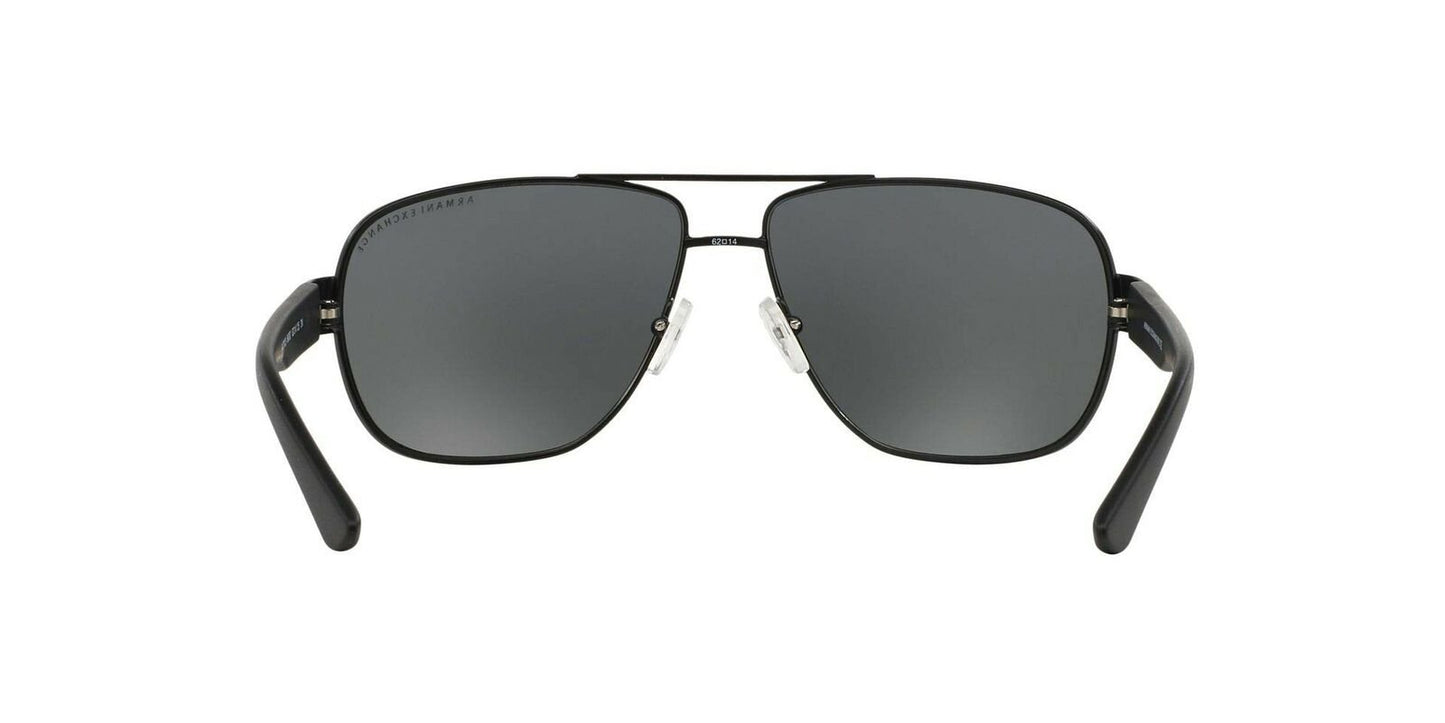 A|X Armani Exchange Men's AX2012S Rectangular Metal Sunglasses, Satin Black