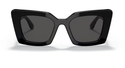 BURBERRY Daisy BE 4344 300187 Black Plastic Square Sunglasses Grey Lens