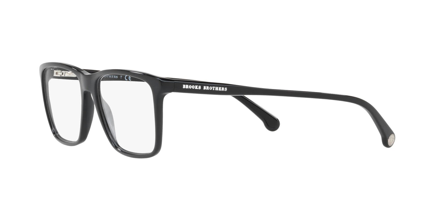 Brooks Brothers Men's BB2037 6000 57mm Square Eyewear Frames, Black/Demo Lens,