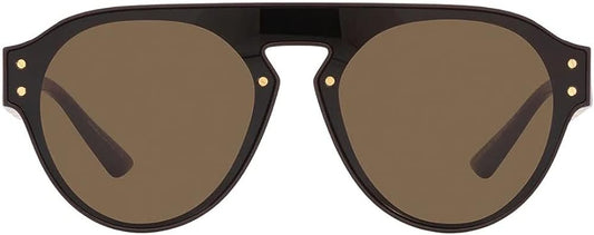 Versace VE 4420 535673 Brown Plastic Aviator Sunglasses Brown Lens