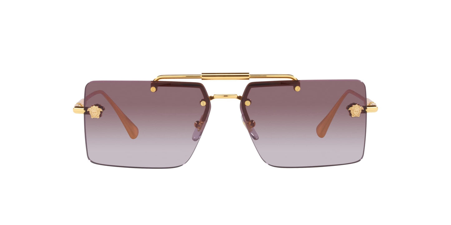 Versace 0VE2245 10028H Woman Sunglasses Gold Frame, Violet Gradient Lenses, 60MM