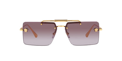 Versace 0VE2245 10028H Woman Sunglasses Gold Frame, Violet Gradient Lenses, 60MM