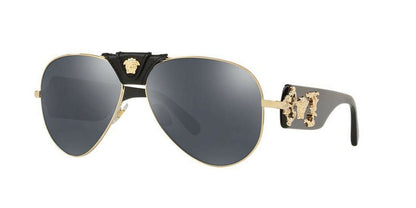 Versace VE2150Q Pale Gold/Grey Mirror/Black Sunglasses