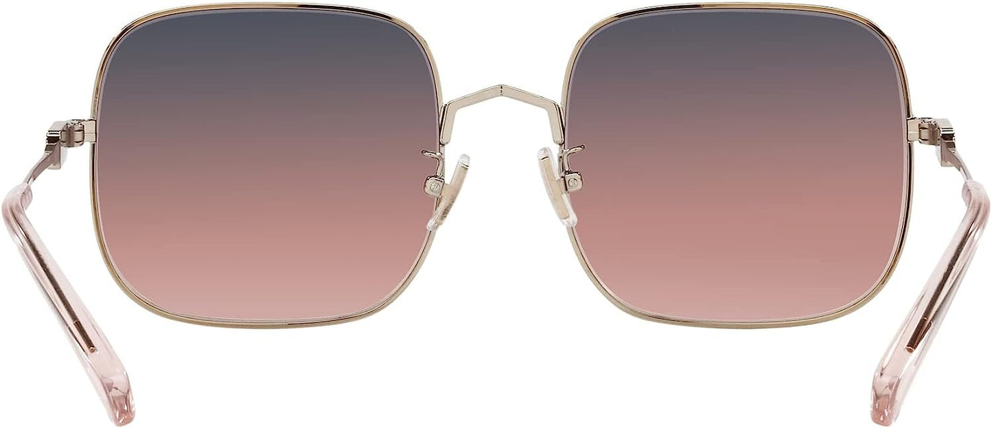 COACH HC7120 93678D Square Rose Gold Navy Pink Peach Grad 55 Women's Sunglasses