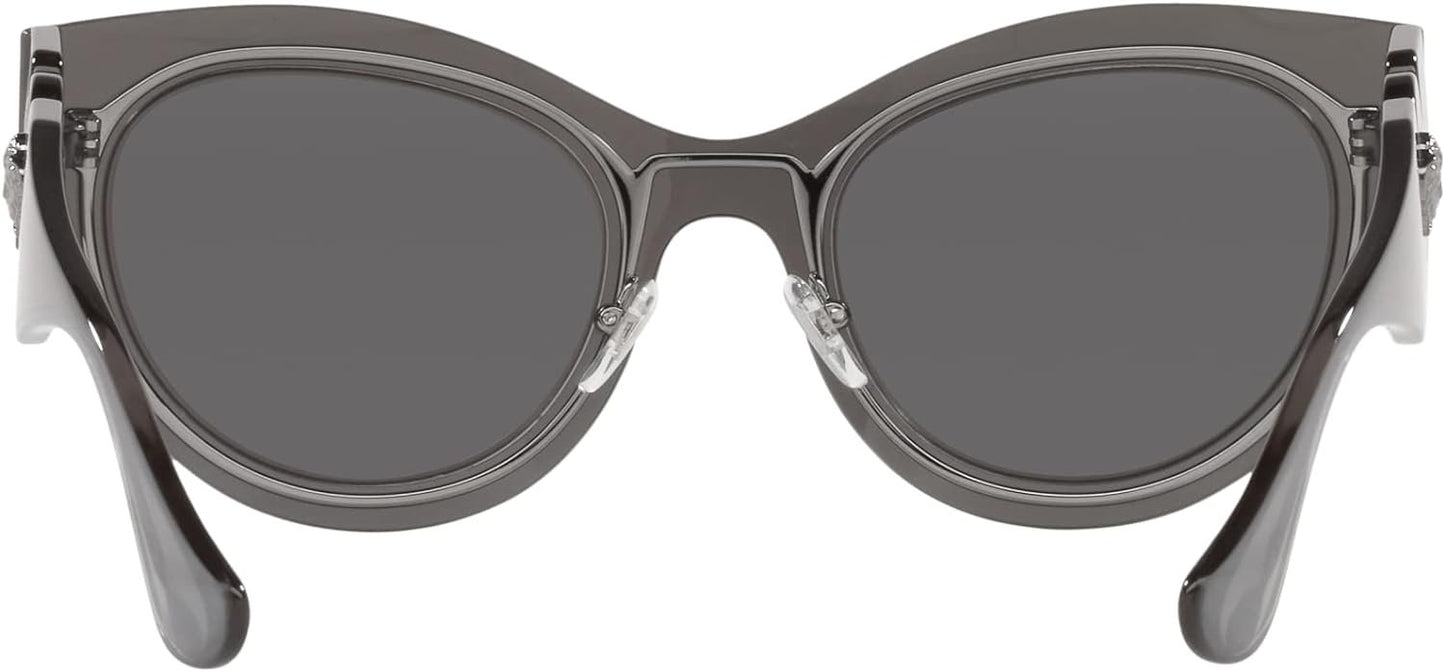 Versace Women's VE2234 10016G 53mm Fashion Transparent Grey Mirror Sunglasses