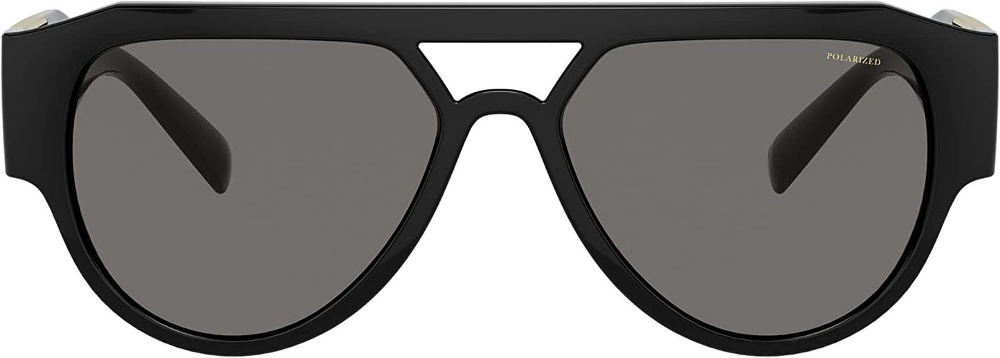 Versace 0VE4401 GB1/81 57mm Polarized Man Sunglasses Black Frame, Dark Grey Lenses