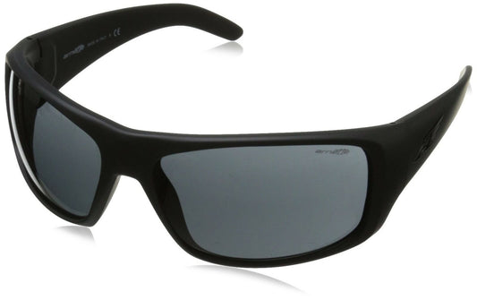 Arnette Men's AN4179 La Pistola Wrap Sunglasses, Fuzzy Black/Grey, 66 mm