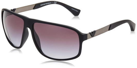 Emporio Armani EA4029 - 50638G Sunglasses BLACK RUBBER w/ GREY GRADIENT Lenses