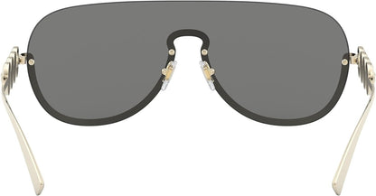 Versace 0VE2215 1252/6G 39mm Sunglasses Women's Pale Gold/Light Grey Lenses Shield