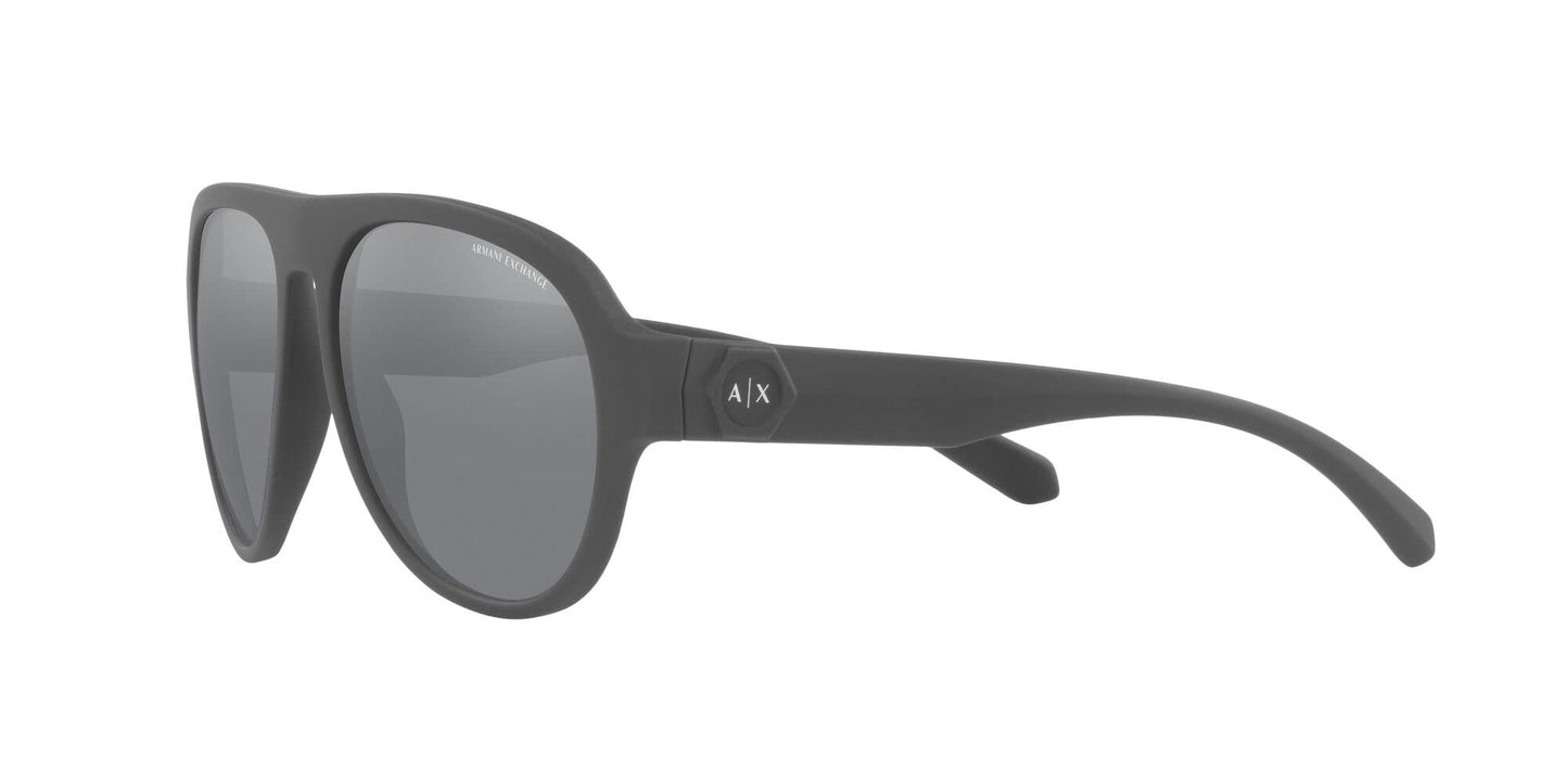 Armani Exchange 0AX4126S 83116G 58mmMan Sunglasses Matte Black Frame, Mirror Grey Lenses