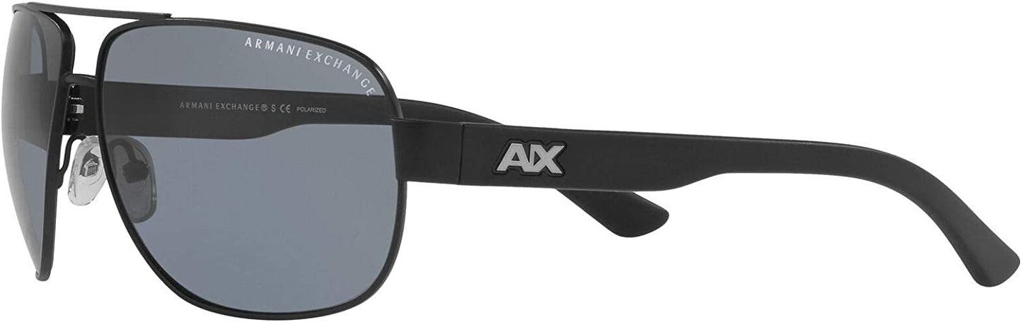 A|X Armani Exchange Men's AX2012S 606381 Satin Black Polarized Sunglasses