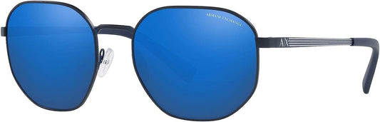 A|X ARMANI EXCHANGE Men's AX2036S 609955 56mm Matte Mirrored/Blue Sunglasses