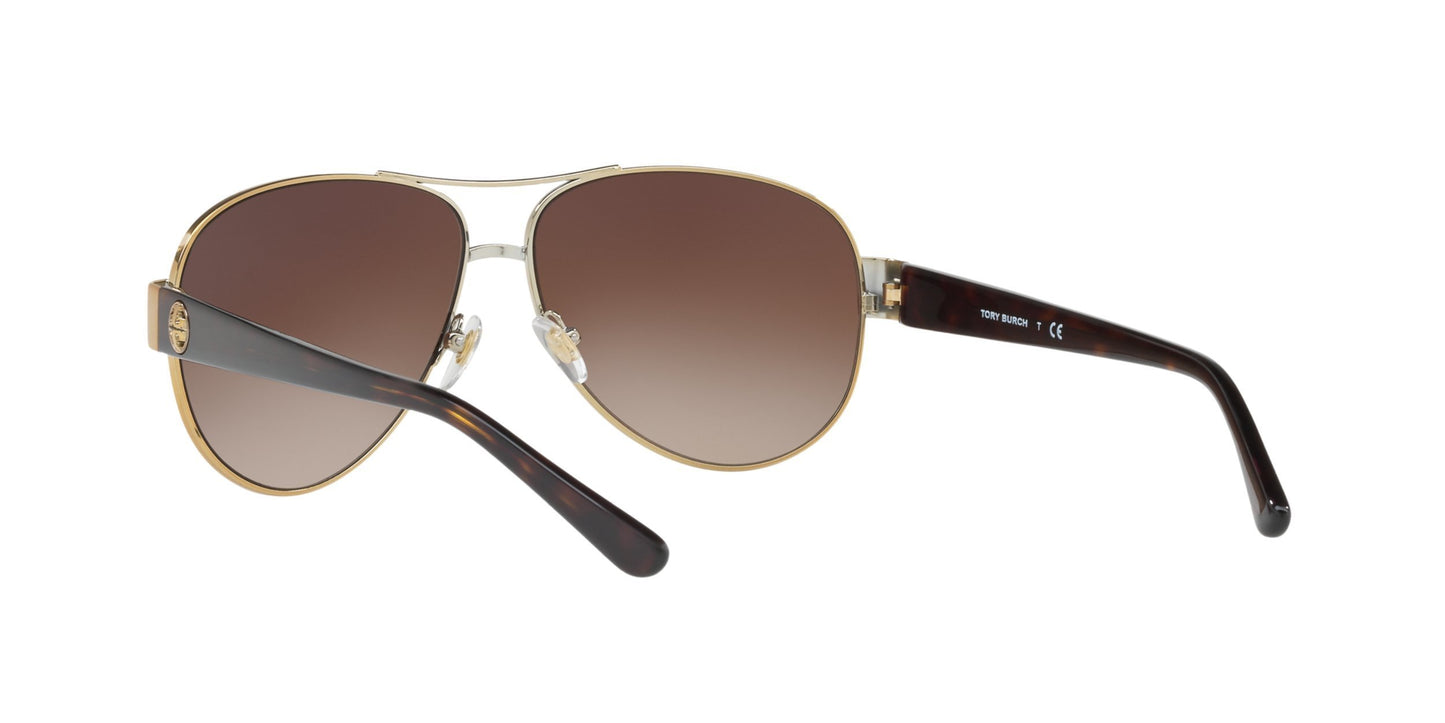 Tory Burch TY6057 324013 60mm Gold Frame Dark Brown Gradient Sunglasses