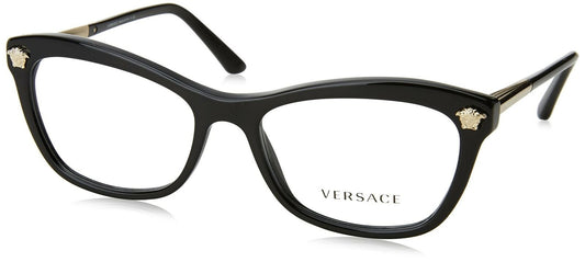 Versace VE 3224 GB1 Black Plastic Cat-eye Eyeglasses 54mm