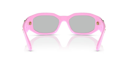 Versace VE4361 539687 53mm Pink "Biggie" Geometric Sunglasses Grey Lens