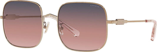 COACH HC7120 93678D Square Rose Gold Navy Pink Peach Grad 55 Women's Sunglasses