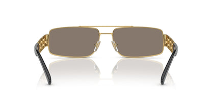 VERSACE VE2257 10025A 60mm Gold Light Brown Mirror Dark Gold Men's Sunglasses