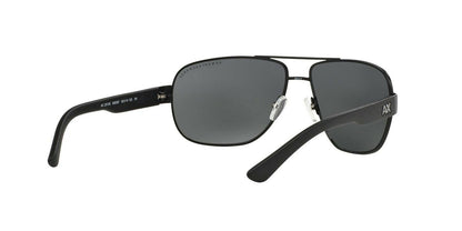 A|X Armani Exchange Men's AX2012S Rectangular Metal Sunglasses, Satin Black